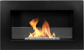 BIOKOMINEK WISZĄCY Z SZYBĄ 650X400 BOX CZARNY MAT