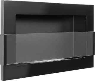 BIOKOMINEK WISZĄCY Z SZYBĄ 650X400 CZARNY POŁYSK