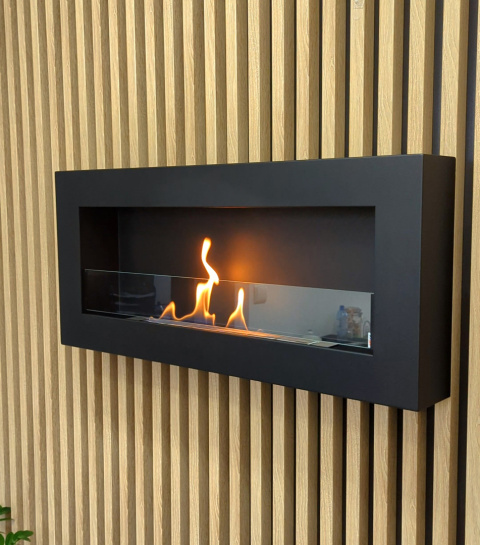 BIOKOMINEK WISZĄCY 900X400 BOX CZARNY MAT